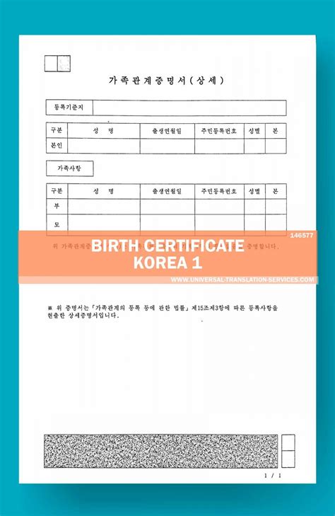 Get A Birth Certificate Template Korea
