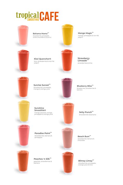 Tropical smoothies | Fruit smoothie recipes healthy, Healthy drinks