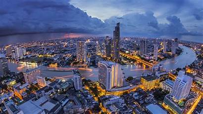 Bangkok Thailand Landscape River Thai Town Perspective