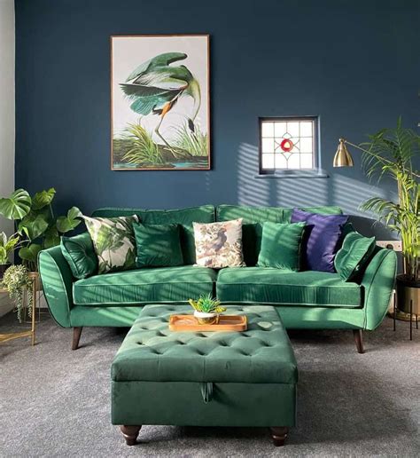 37 Blue Living Room Ideas To Create A Calming Oasis Green Sofa Living