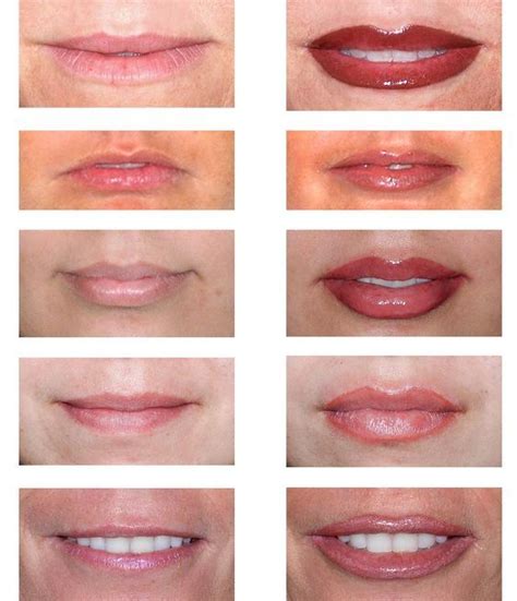 Before And After Permanent Lip Makeup Tipo De Labios Maquillaje De