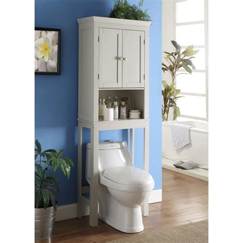 The area above your toilet is brimming with storage potential—it just takes the right bathroom cabinet. 4D Concepts Rancho Bathroom Space Saver Over the Toilet ...