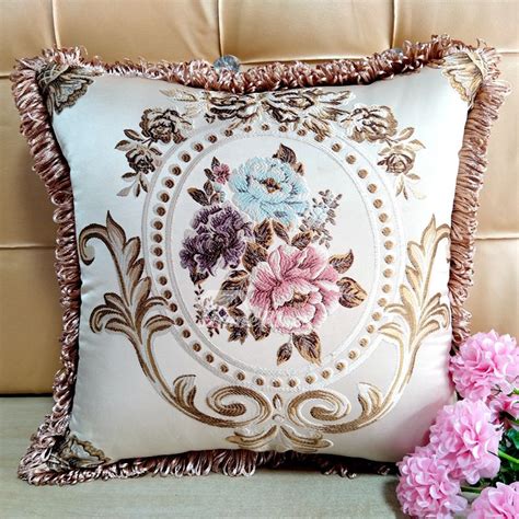 Brown couch pillow white illustrations & vectors. Brown Couch Pillows Square Cream/Blue Polyester Jacquard ...