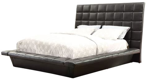 Louisa Black Queen Upholstered Platform Bed From Coaster 300510q