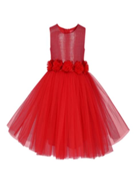 Buy Toy Balloon Kids Girls Red Self Design Fit And Flare Dress