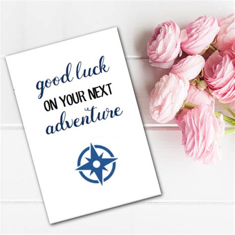 Greeting Card Good Luck On Your Next Adventure Printable Last Etsy Israel