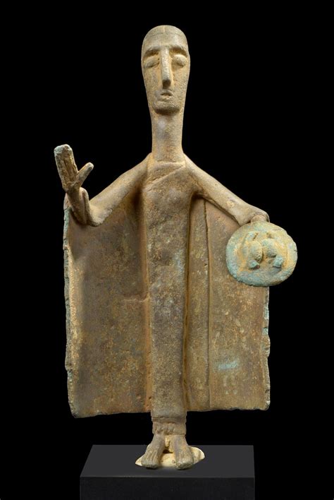 Sardinian Bronze Statuette Of A Nuragic Worshipper 8th 7th Century Bc
