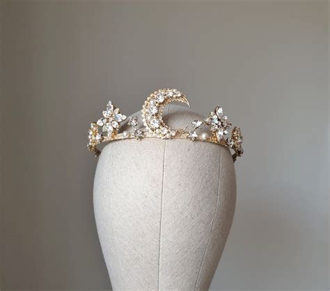 Celestial Crown Star Tiara Bridal Crown Crystal Bridal Tiara Etsy