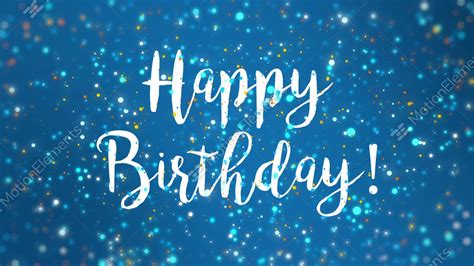 Sparkly Blue Happy Birthday Greeting Card Video Stock Animation 11110770