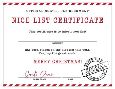A free printable collection of santa stationery includes gift tags. Free Printable Nice List Certificate | Signed by Santa