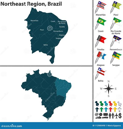 Northeast Region Of Brazil Stock Vector Illustration Of Country