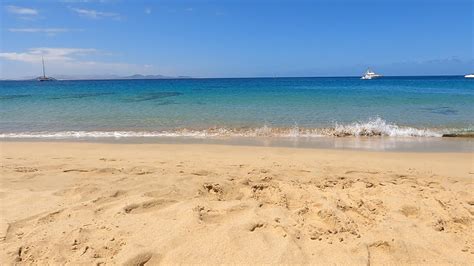 Lanzarote Relaxing At Playa Mujeres Beautiful Beach In Playa Blanca