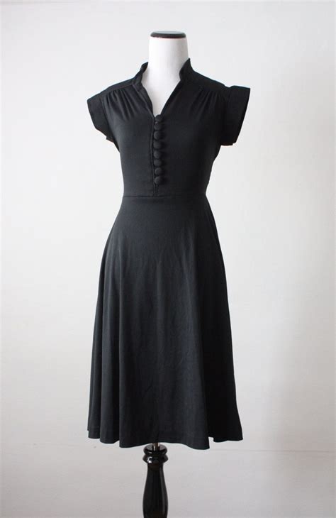 Reserved Vintage Black Day Dress Etsy Vintage Black Dress Dresses