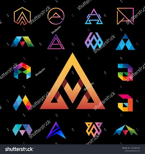 13 Collections Modern Colorful Alphabet Logos Stock Vector Royalty