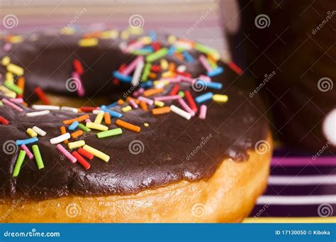Chocolate Iced Donut Stock Photo Image Of Doughnut Cake 17130050