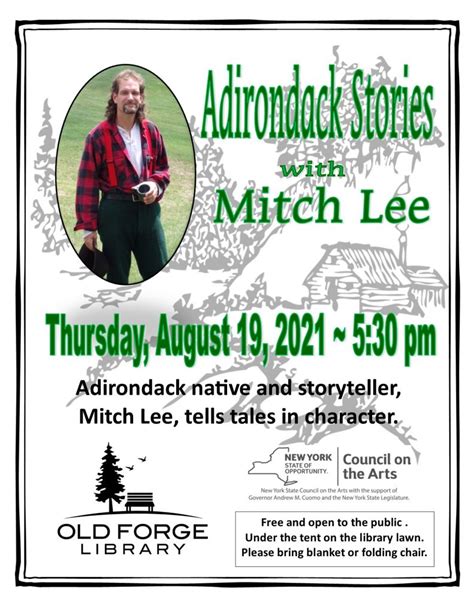 Adirondack Storyteller ~ Mitch Lee Old Forge Library