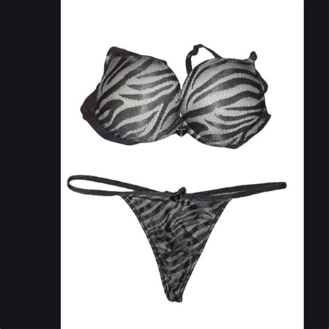Playboy Intimates And Sleepwear Playboy Lingerie Set Black Zebra 2 X