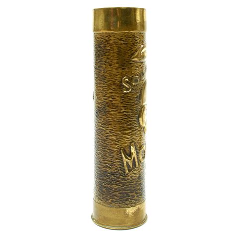 Original Wwi Trench Art Engraved French Artillery Shells German Fre