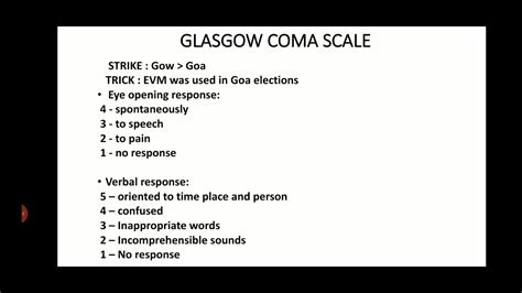 Glasgow Coma Scale Medical Mnemonic Trick For Tat Youtube