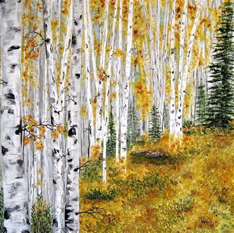 Mary Arneson Fine Art Contemporary Aspen Tree Landscape Art Painting