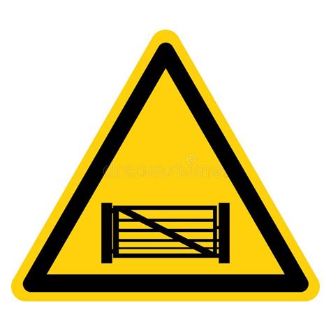 Warning Gate Opens And Closes Automatically Symbol Sign Vector