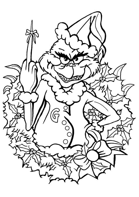 grinch christmas coloring pages Grinch coloring pages christmas printable kids sheets stole lorax book cool2bkids xmas printables