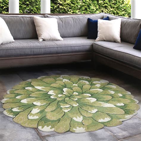 mum flower shaped indoor outdoor round rugs by liora manne