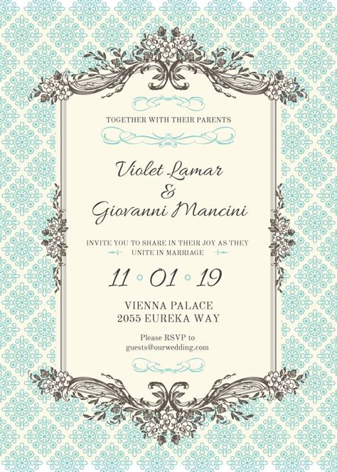 Wedding Invitation Card Invitation 5x7in Template — Design