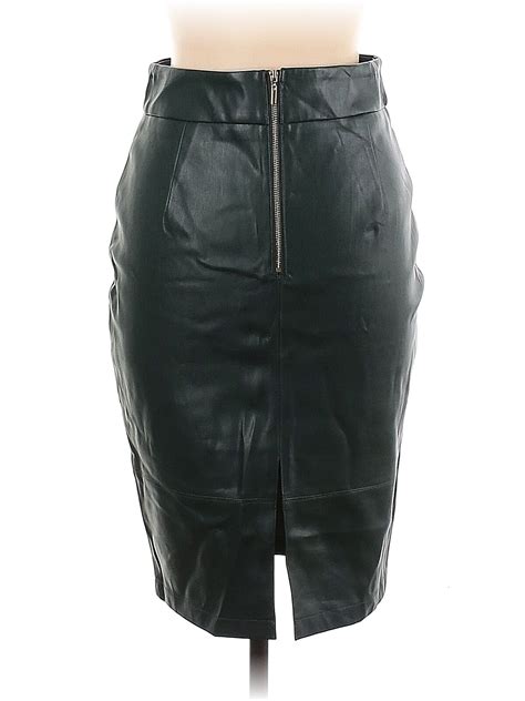 Ever New Melbourne Women Green Faux Leather Skirt 10 Ebay