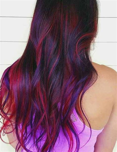 Purple and black hair is not something unusual on its own. 20 Pretty Purple Highlights Ideas For Dark Hair