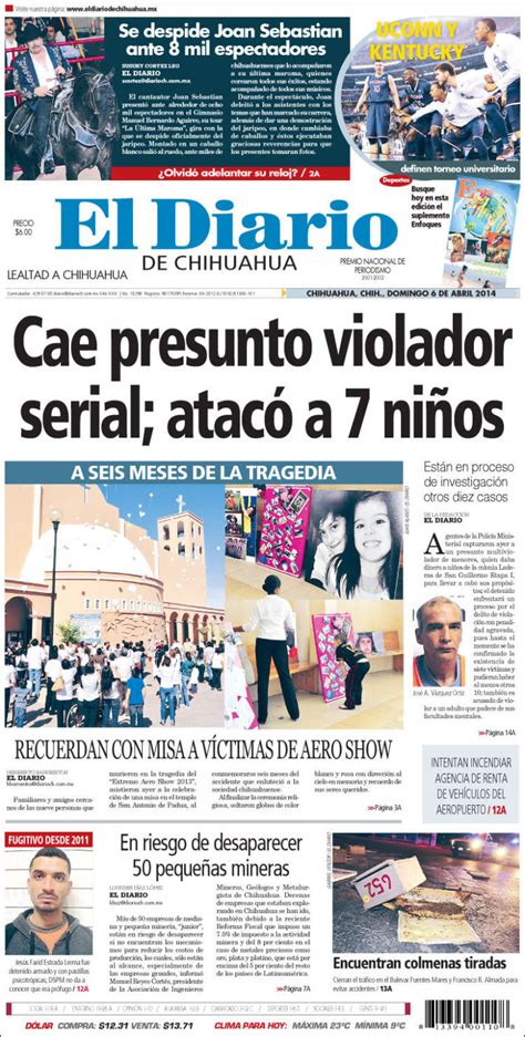 Periódico El Diario De Chihuahua México Periódicos De México