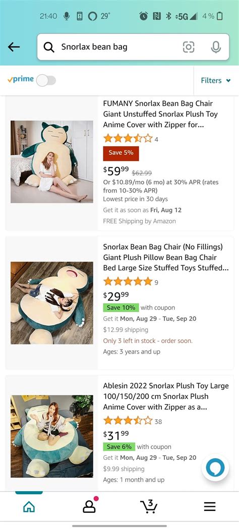 Snorlax Bean Bag Bean Bag Chair Bed Giant Plush Room Ideas Pillows Shopping Cushions