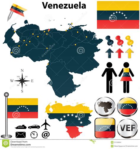 Map Of Venezuela Stock Images Image 31159954