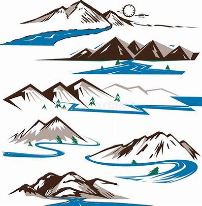 Mountains Rivers Clip Vector Wilderness