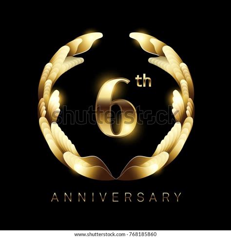 6th Years Golden Anniversary Logo Celebration Image Vectorielle De