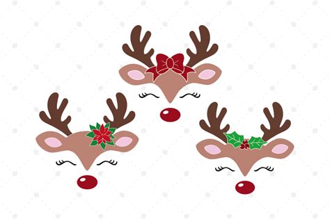 Christmas Reindeer SVG Reindeer Face SVG Cut Files By SVG Cut Studio