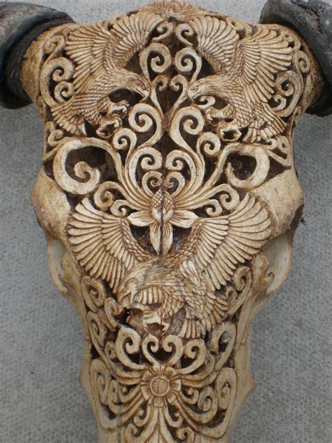 Carved Buffalo Skulls Skull Art Skull Painting Cow Skull Art