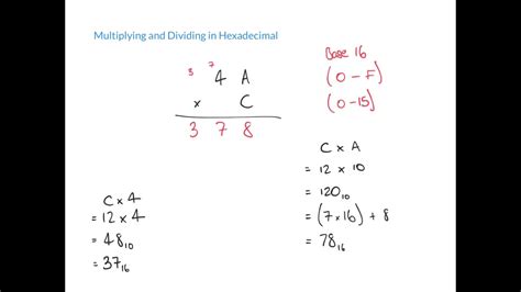 Multiplying And Dividing Hexadecimal Numbers Youtube