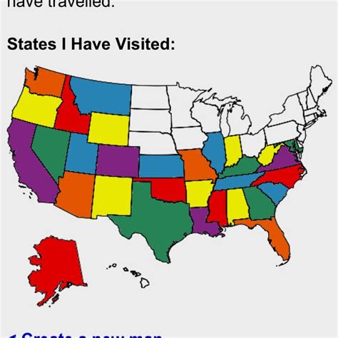 Map Of States Visited Us State Map Usa Map With Color States Color