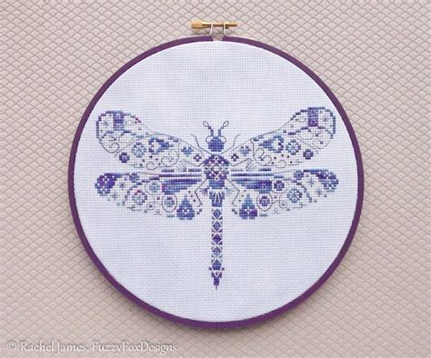 Frame, needle, thread, aida, instructions. Variegated Dragonfly Cross Stitch Pattern PDF | Chart for ...