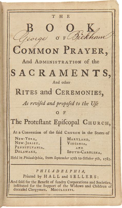 The Book Of Common Prayer And Administration Of The Sacraments And