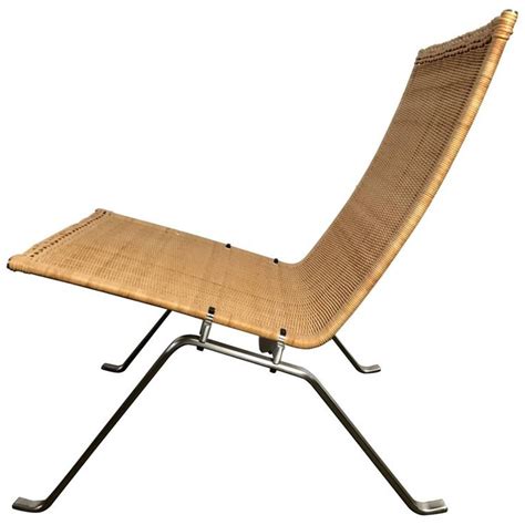 Poul Kjaerholm Pk Wicker And Stainless Lounge Chair Furniture