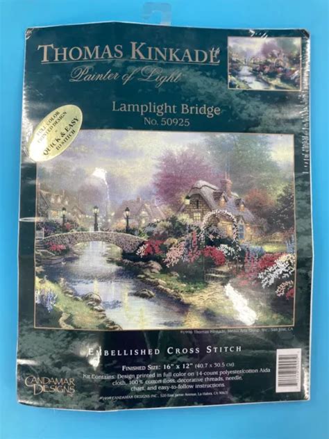 Thomas Kinkade Painter Of The Light Lamplight Bridge Cross Stitch Kit