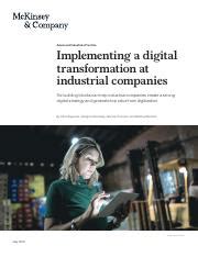 Implementing A Digital Transformation At Industrial Companies Pdf