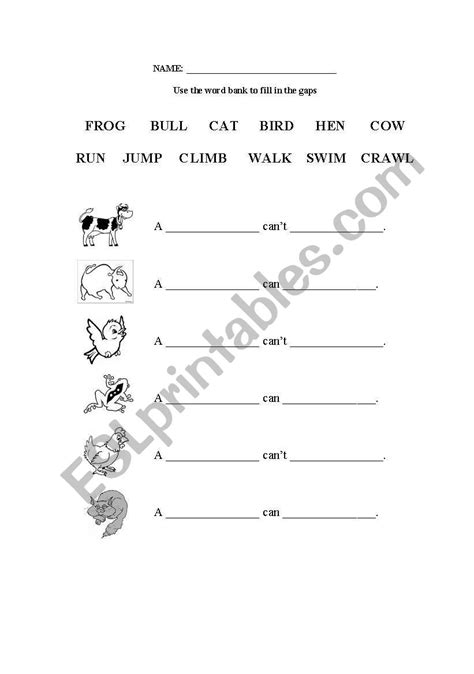 Farm Animals Cancan´t To Write Esl Worksheet By Katlenkler