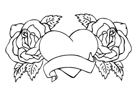 Roses and Hearts Coloring Pages - Best Coloring Pages For Kids