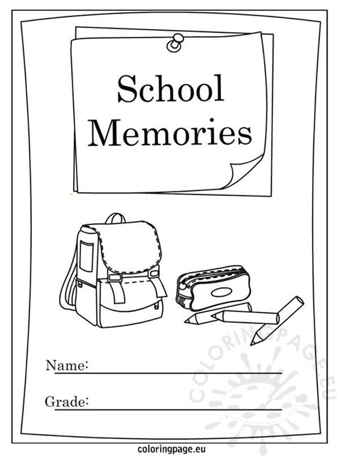 school year memory book coloring page coloring page