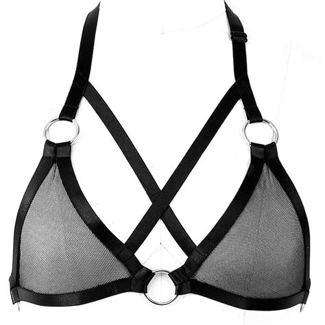 Lace Caged Bralette See Through Tops Sheer Chest Bra For Women Fashion Body Harness Lingerie