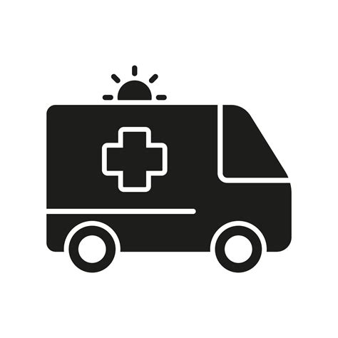 Ambulancia Silueta Icono Paramédico Transporte Para Primero Ayuda