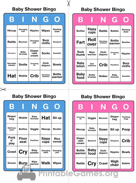 Check out our huge selection of baby cards to print. Printable Baby Shower Bingo - 50 Cards (Pink and Blue) | Printable Games